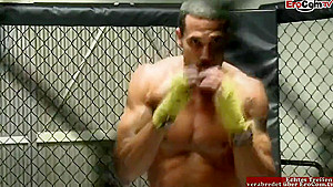 Hairy Slim Brunette teen 18+ With Natural Tits In A With Boxing Ring