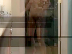 Hairy wife brushing teeth
