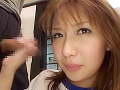 Horny Japanese chick Kana Narimiya in Crazy Gangbang, Blowjob JAV video