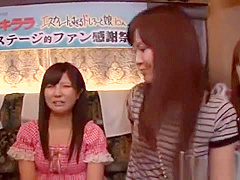 Hot Asian lesbians enjoy a clusterfuck among themselves