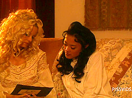 Hot blonde with big boobs fuck asian brunette in far west cosplay - PissVids