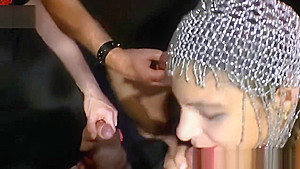 Hot european babe gets gangbanged by various men
