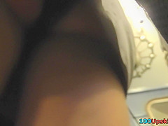 Hot upskirts of the amateur woman with slender butt