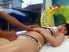 Hot Japanese oil massage goes too far for innocent shy Asian teen 18+ girl