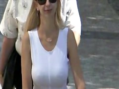Huge Candid Busty Blonde MILF Hard Nipples