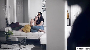 Hung Stepson Caught His Lesbian Step moms Having Sex