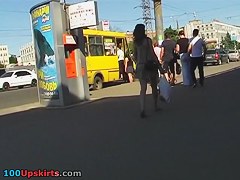 Hunting for upskirt booties outdoors