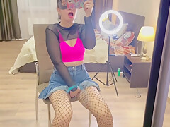 I Love To Masturbate I Ride On A Huge Dildo Squirt And Pee