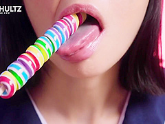 Japanese Gets Horny From Lollipops And Has A Crazy Orgasm - Lizashultz