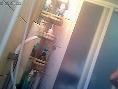 Japanese beautiful wife in shower