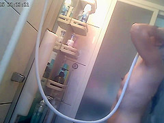 Japanese beautiful wife in shower