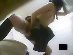 Japanese girl masturbates furiously in restroom