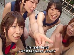 Japanese schoolgirls 18+ In Swimsuits Cfnm Handjob Harem