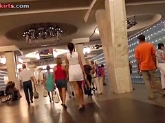 Lascivious up petticoat vid of the leggy bimbo