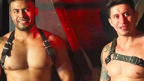 Latino top fucks two horny bottoms - Two Buttholes for Javi