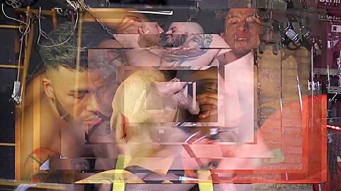 Latino top fucks two horny bottoms - Two Buttholes for Javi