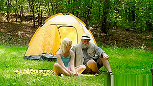 Lovita fate fucks old man outdoors