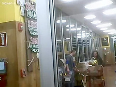 MILF in the grocery store, nice ass & black panties