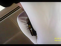 MILF upskirt black panties