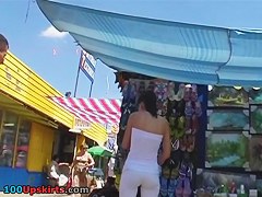 Moving gazoo in taut panties