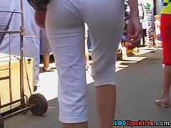 Moving gazoo in taut panties