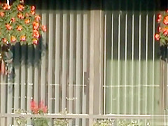 My slim blonde neighbor naked in her apartment
