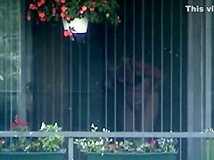 My slim blonde neighbor naked in her apartment