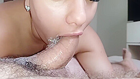 Naughty Bitch Dances Her Delicious Wet Tongue All Over My Dick, Extreme Wet Blowjob