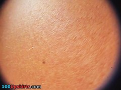 Nude arse up striped petticoat