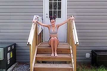 Peeing Outside On The Steps