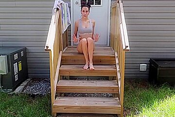Peeing Outside On The Steps