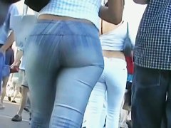 Perfect round ass in nice denim jeans