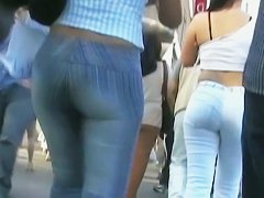 Perfect round ass in nice denim jeans