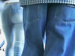 Perfect round ass in nice denim jeans