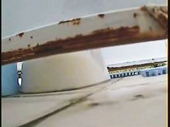 Porno of a Skinny white lady filmed taking a clear piss by
