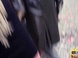 Public BJ babe fucked by her sex date after outdoor sucking