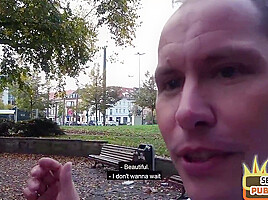 Public BJ babe fucked by her sex date after outdoor sucking