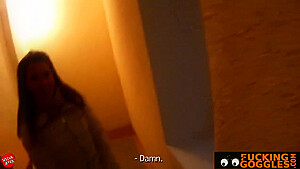 Russian Babe Has Sex In A Hallway