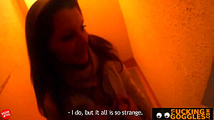 Russian Babe Has Sex In A Hallway