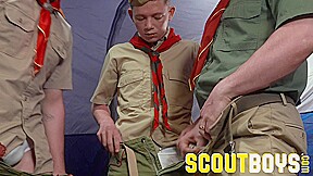 ScoutBoys DILF scoutmaster seduces and barebacks two scouts