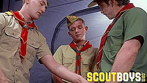 ScoutBoys DILF scoutmaster seduces and barebacks two scouts