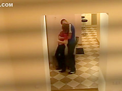 Security camera caught them fucking
