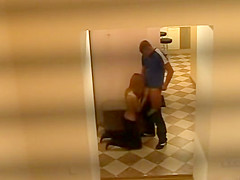 Security camera caught them fucking