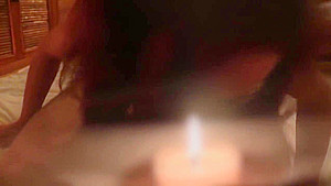 Sensual photo session with candles ends in romantic and slow sex (Short )