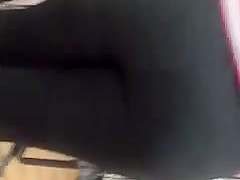 Sexy Latina milf in grey leggings