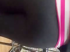 Sexy Latina milf in grey leggings
