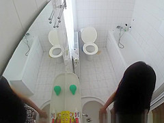 Sexy chick spied in bathroom taking shower