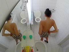 Sexy chick spied in bathroom taking shower