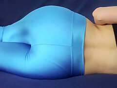 Shiny Blue Spandex Leggings