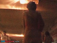 Short-haired sweetheart's upskirt